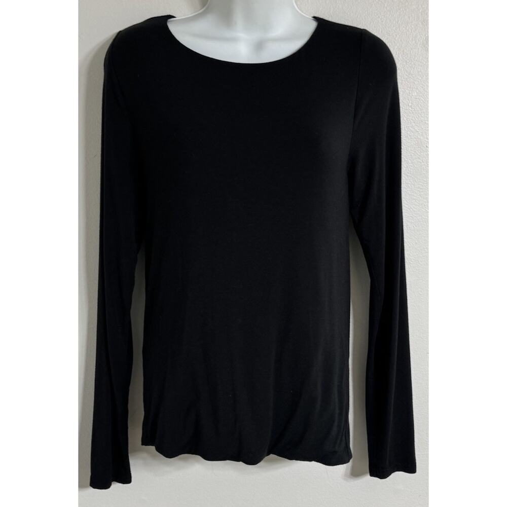 J.CREW Shirt Women’s Small Shirt Long Sleeves Open Back Gothic Black Bow Stretch